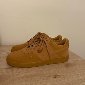 New Nike Court Vision Low Sneaker Wheat Twine Size 10.5 Tan leather shoes